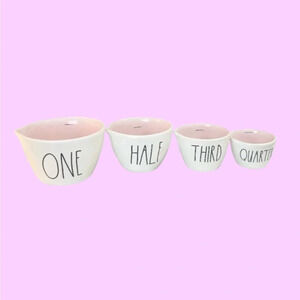 NEW PINK interior Rae Dunn adorable ceramic stacking Measuring Cups - HTF